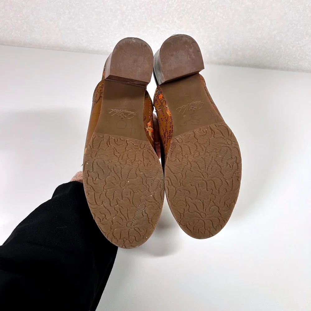 Patricia Nash Ottavia Floral Map Italian Leather Mules Block heel size 7.5 - Picture 9 of 9